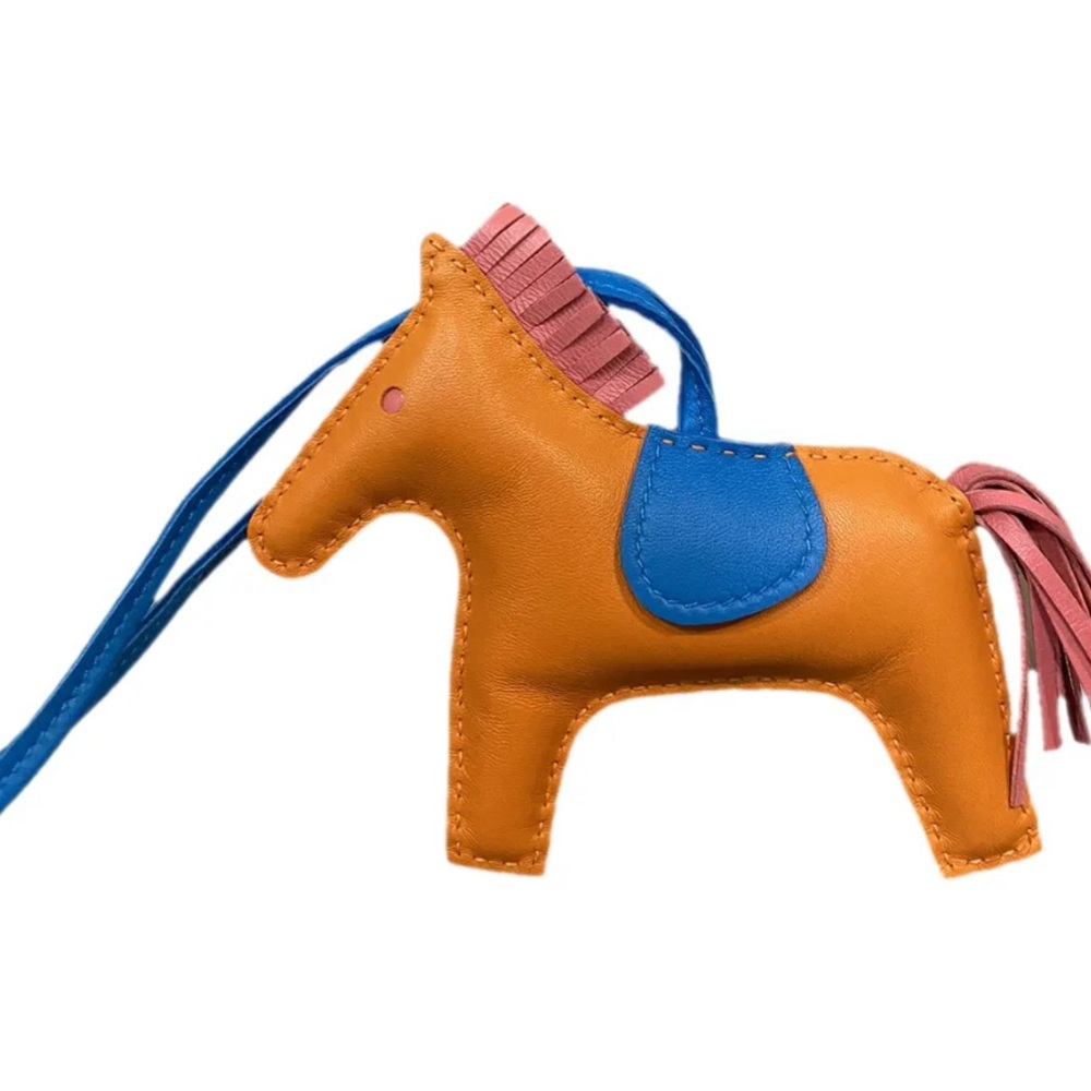 Hermes Orange and Blue Horse Bag Charm